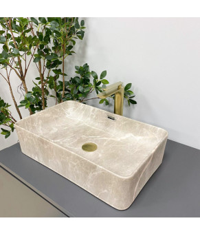 Умывальник (раковина) VBI ARABBA M BEIGE STONE MATT накладной