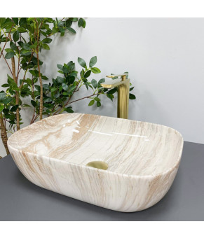 Умывальник (раковина) VBI RAVENNA TRAVERTINE GLOSSY накладной