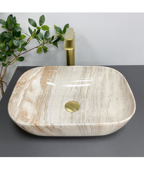 Умывальник (раковина) VBI RAVENNA TRAVERTINE GLOSSY накладной