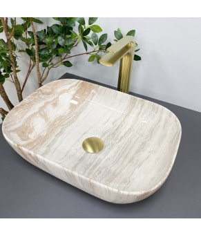 Умывальник (раковина) VBI RAVENNA TRAVERTINE GLOSSY накладной