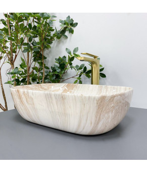 Умывальник (раковина) VBI RAVENNA TRAVERTINE GLOSSY накладной