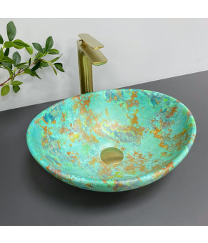 Умывальник (раковина) VBI PARMA MARBLE GREEN MATT накладной