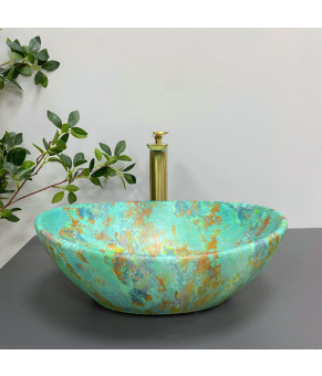 Умывальник (раковина) VBI PARMA MARBLE GREEN MATT накладной