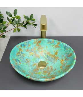 Умывальник (раковина) VBI PARMA MARBLE GREEN MATT накладной
