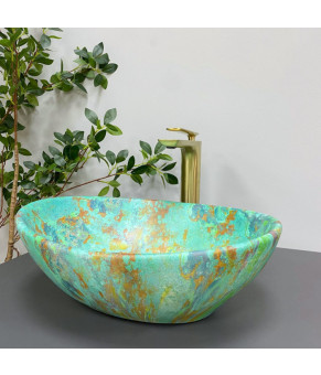 Умывальник (раковина) VBI PARMA MARBLE GREEN MATT накладной