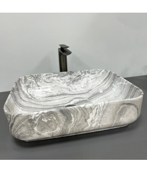 Умывальник (раковина) VBI PALERMO GREY ONYX GLOSSY накладной