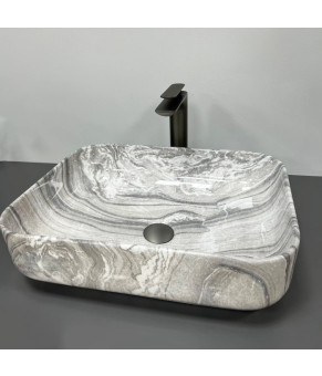 Умывальник (раковина) VBI PALERMO GREY ONYX GLOSSY накладной