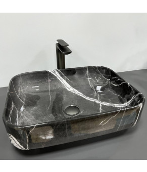 Умывальник (раковина) VBI PALERMO DARK GREY AGATE GLOSSY накладной