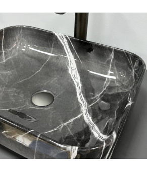 Умывальник (раковина) VBI PALERMO DARK GREY AGATE GLOSSY накладной