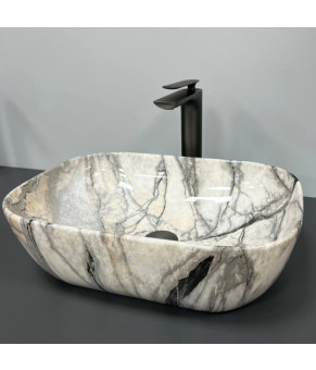 Умывальник (раковина) VBI RAVENNA LIGHT GREY ONYX GLOSSY накладной