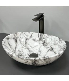 Умывальник (раковина) VBI PARMA STATUARIO BLACK VEINS GLOSSY накладной