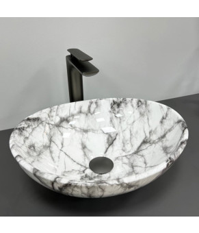 Умывальник (раковина) VBI PARMA STATUARIO GREY VEINS GLOSSY накладной
