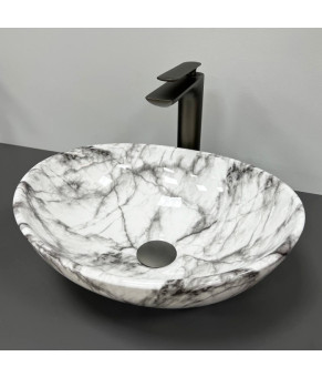 Умывальник (раковина) VBI PARMA STATUARIO GREY VEINS GLOSSY накладной