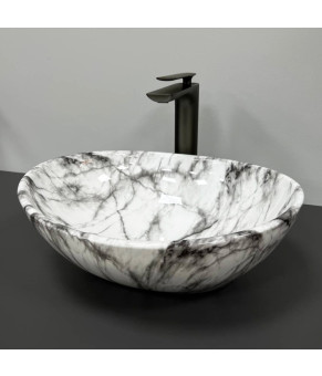 Умывальник (раковина) VBI PARMA STATUARIO GREY VEINS GLOSSY накладной
