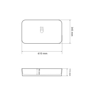 Накладная раковина VBI Triest Marmo Glossy (61х34.5х11.5 см)
