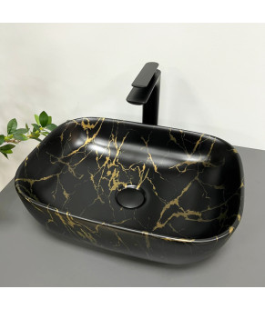 Умывальник (раковина) VBI RAVENNA MARBLE BLACK MATT накладной