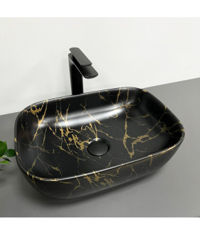 Умывальник (раковина) VBI RAVENNA MARBLE BLACK MATT накладной