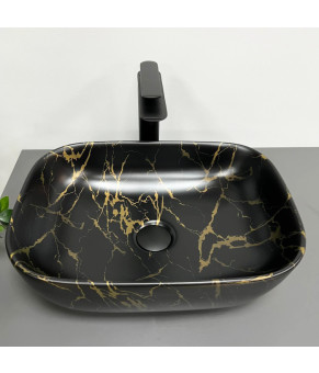 Умывальник (раковина) VBI RAVENNA MARBLE BLACK MATT накладной