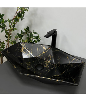 Умывальник (раковина) VBI VENEZIA MARBLE BLACK MATT накладной