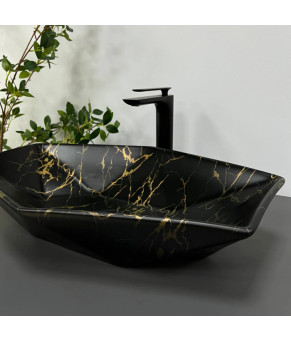 Умывальник (раковина) VBI VENEZIA MARBLE BLACK MATT накладной