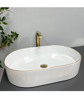 Умывальник (раковина) VBI VERONA 60 WHITE GOLD EDGE накладной