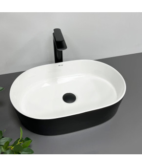 Умывальник (раковина) VBI VERONA 50 BLACK WHITE накладной