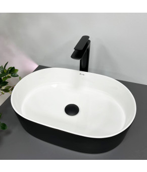 Умывальник (раковина) VBI VERONA 50 BLACK WHITE накладной