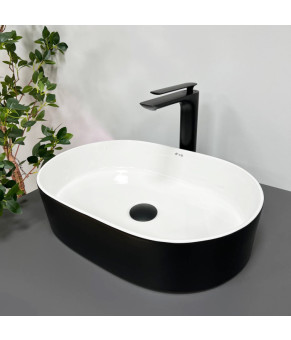 Умывальник (раковина) VBI VERONA 50 BLACK WHITE накладной