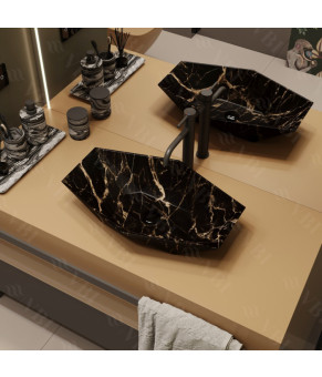 Умывальник (раковина) VBI VENEZIA S MARBLE BLACK MATT накладной
