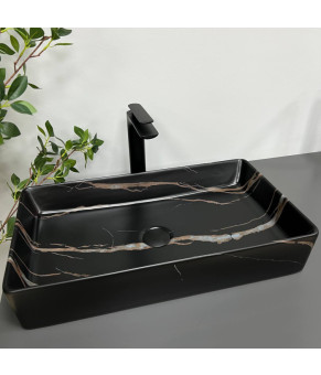 Умывальник (раковина) VBI TRIEST BLACK STONE MATT накладной