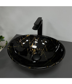 Умывальник (раковина) VBI PARMA MARBLE BLACK GLOSSY накладной