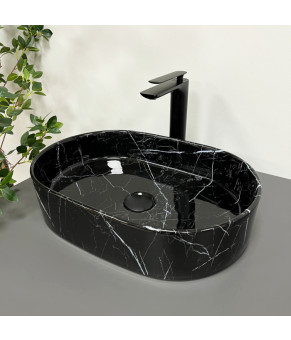 Умывальник (раковина) VBI VERONA 50 BLACK MARMO GLOSSY накладной