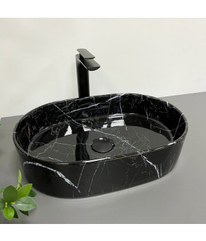 Умывальник (раковина) VBI VERONA 50 BLACK MARMO GLOSSY накладной