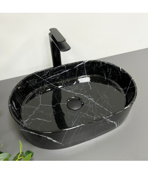 Умывальник (раковина) VBI VERONA 50 BLACK MARMO GLOSSY накладной