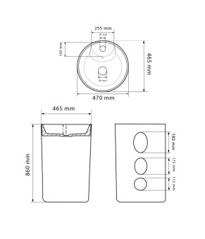 Умывальник (раковина) VBI BOLONIA CARRARA напольный