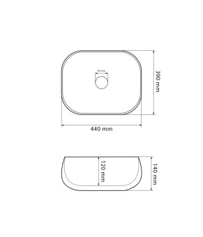 Умывальник (раковина) VBI TRICASE WHITE накладной