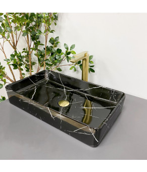 Умывальник (раковина) VBI TRIEST BLACK MARMO GLOSSY накладной