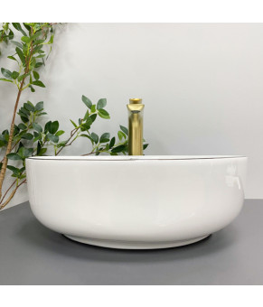 Умывальник (раковина) VBI BARI S WHITE GOLD EDGE накладной