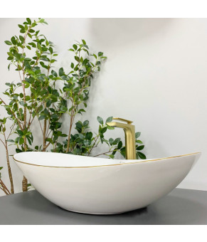 Умывальник (раковина) VBI TURIN WHITE GOLD EDGE накладной