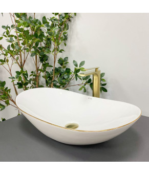 Умывальник (раковина) VBI TURIN WHITE GOLD EDGE накладной