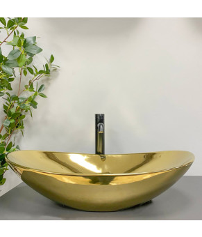 Умывальник (раковина) VBI TURIN GOLD GLOSSY накладной