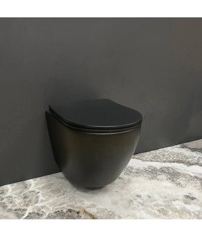 Подвесной унитаз VBI VULCANO BLACK MATT