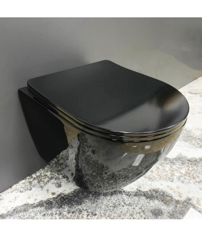 Подвесной унитаз VBI VULCANO BLACK GLOSSY