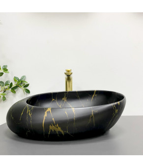 Умывальник (раковина) VBI VALIANO MARBLE BLACK MATT накладной