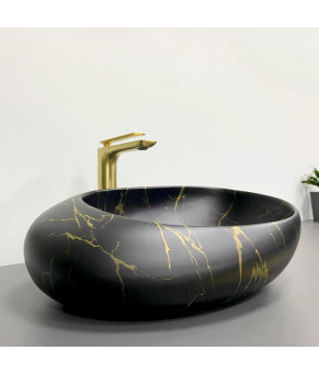 Умывальник (раковина) VBI VALIANO MARBLE BLACK MATT накладной