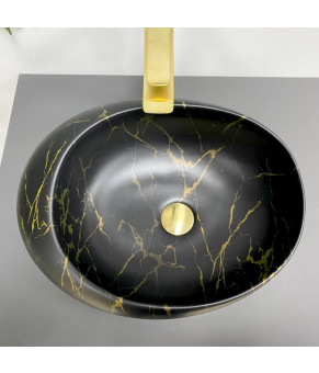 Умывальник (раковина) VBI VALIANO MARBLE BLACK MATT накладной