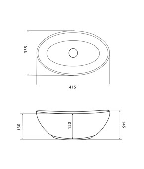 Умывальник (раковина) VBI PARMA BROWN STONE GLOSSY накладной