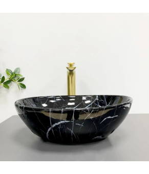 Умывальник (раковина) VBI PARMA BLACK STONE GLOSSY накладной