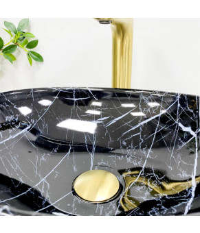Умывальник (раковина) VBI PARMA BLACK STONE GLOSSY накладной