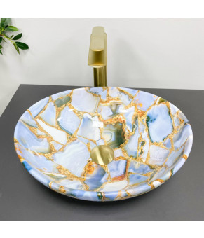 Умывальник (раковина) VBI PARMA MARBLE BLUE GLOSSY накладной